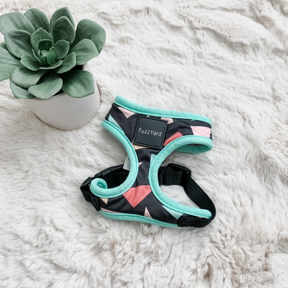 FuzzYard Black and Mint Dog Harness- Size Extra Small